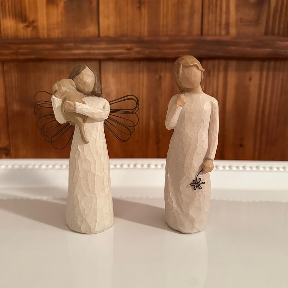 WILLOW TREE “REMEMBER” and WILLOW TREE “ANGEL OF FRIENDSHIP,” SET OF TWO